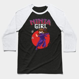 Ninja Kids Ninja Girl Karate Gifts for Girls Baseball T-Shirt